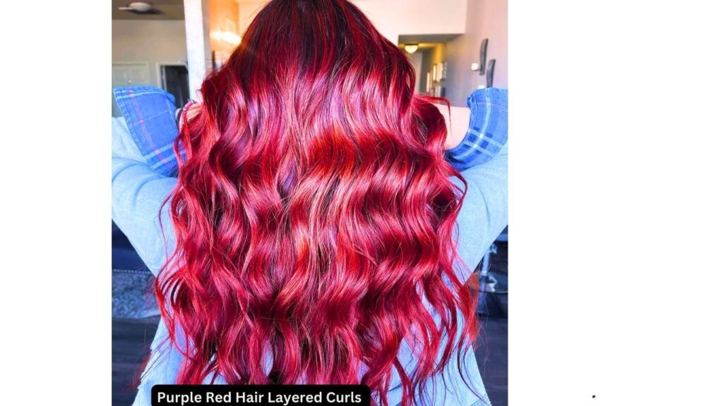 Purple Red Hair Layered Curls