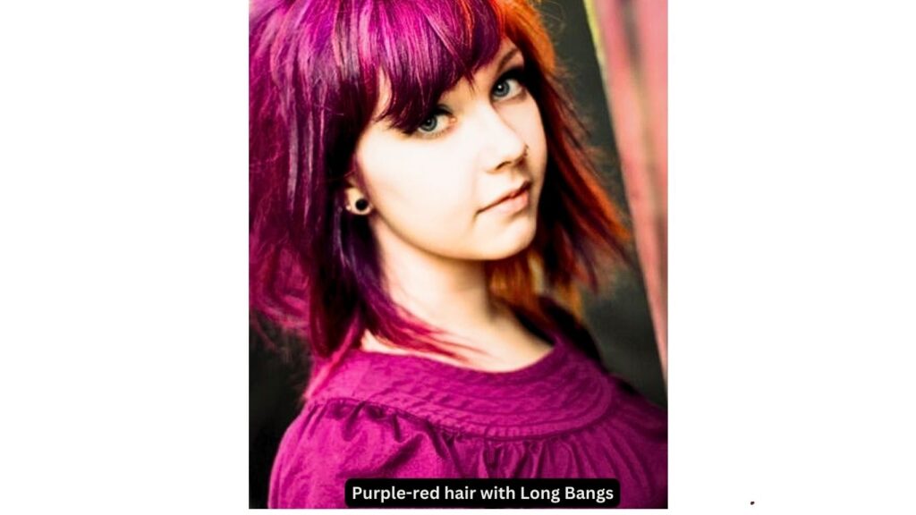 Purple-red hair with Long Bangs