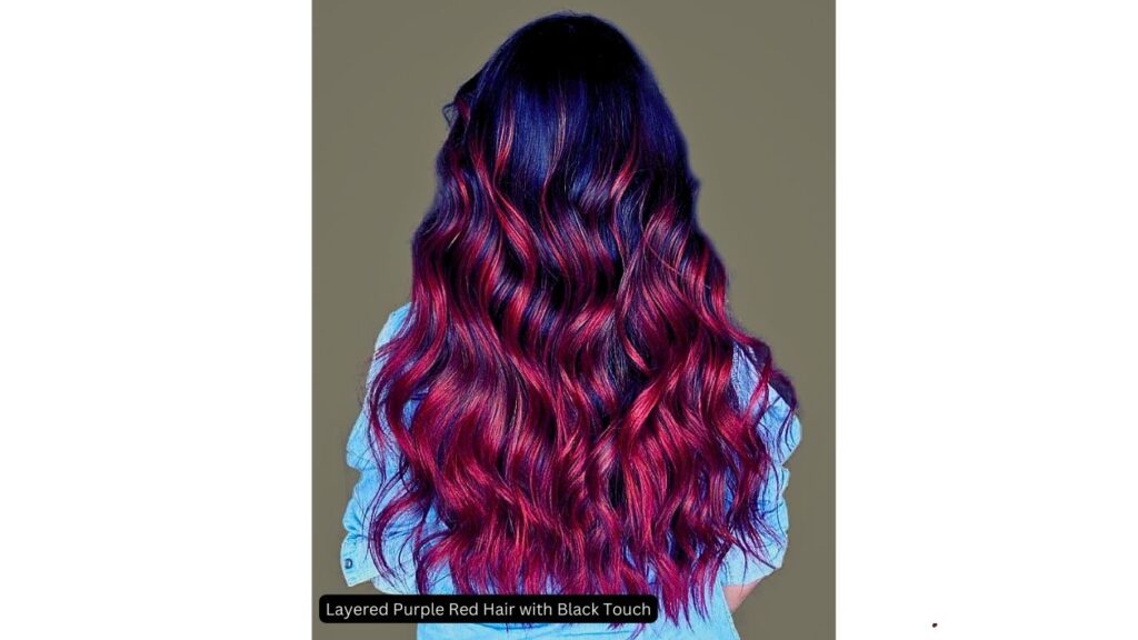 Layered Purple Red Hair with Black Touch