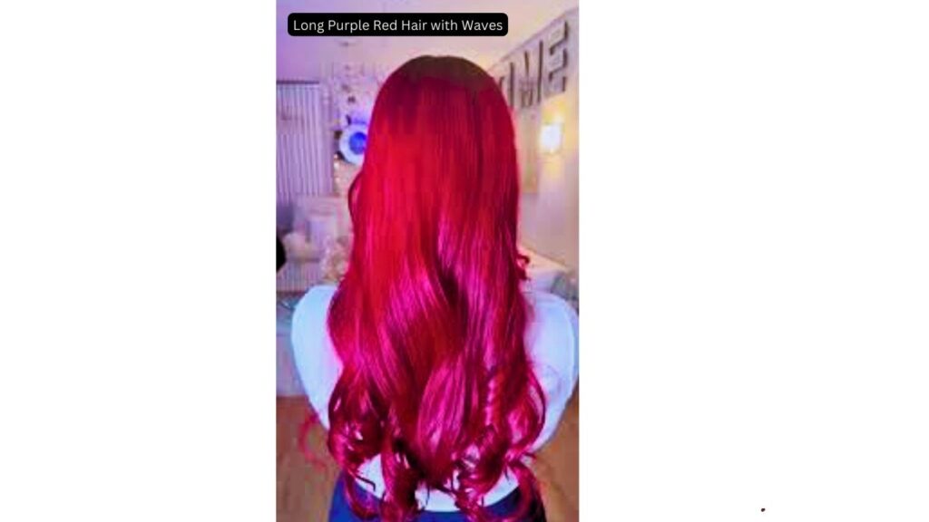 Long Purple Red Hair with Waves